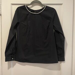 Talbots Black Pearl-Embellished Women's Blouse NWOT Never Worn!